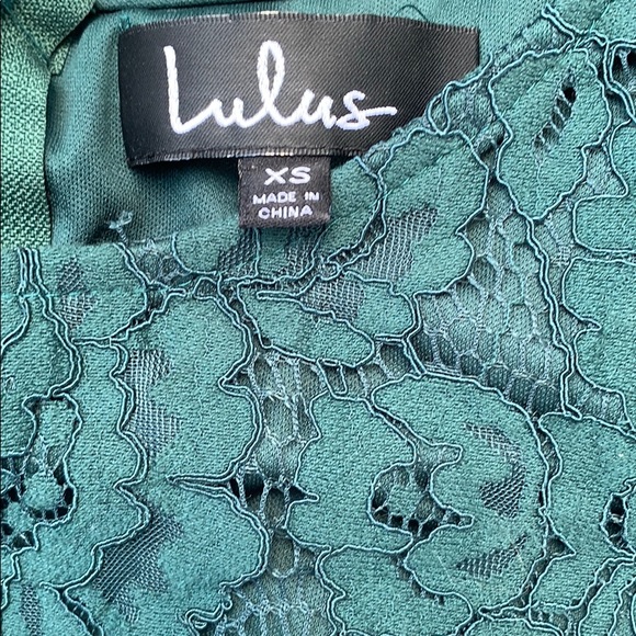 Lulu’s Polished to Perfection Green Lace Dress - Picture 2 of 4
